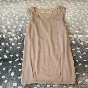 Zara Beige Sleeveless Tank Top